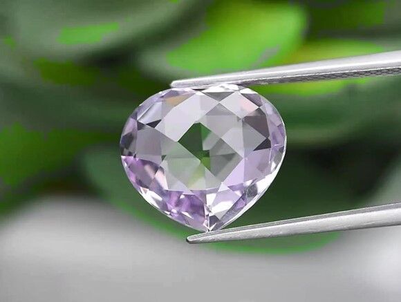 4.44ct 12.5x11mm VVS Heart Natural Purple Amethyst Unheated Brazil