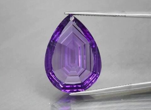 20.63ct 24x17.3mm VVS Oval Concave Natural Unheated Purple Amethyst, Attractive!