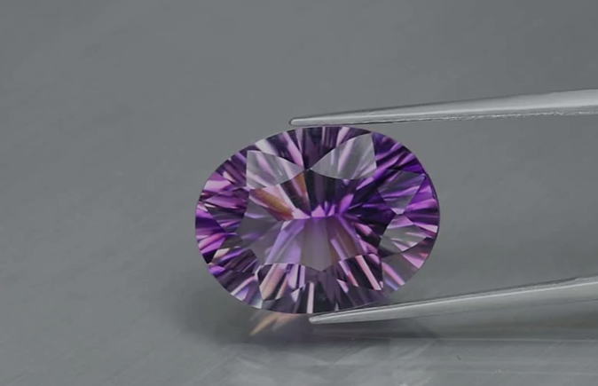 10.75ct 17x13mm VVS Oval Concave Natural Unheated Purple Amethyst, Uruguay