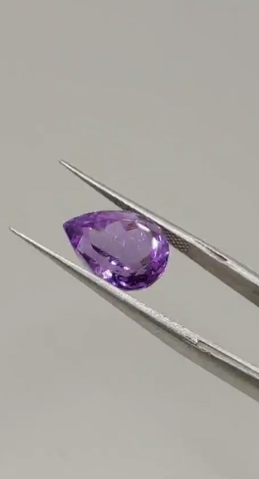 4.60ct 12.1x9.2mm Pear Natural Unheated Purple Amethyst, Brazil
