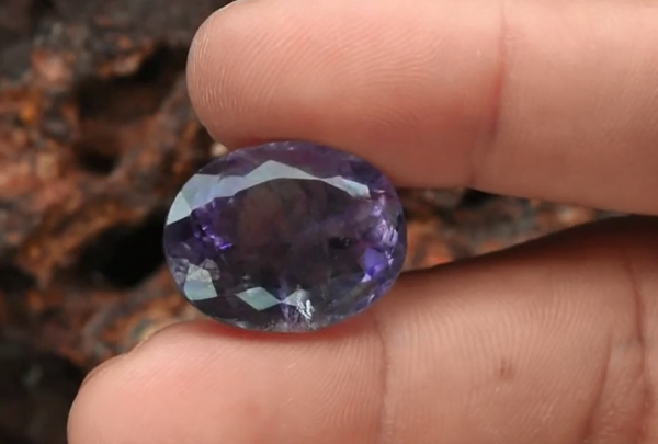 28.57ct 20.7x16.2mm Oval Natural Purple Fluorite, Brazil