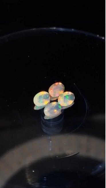 1.79ct 7x5mm 4pcs Lot Oval Faceted Natural Ethiopian Opal