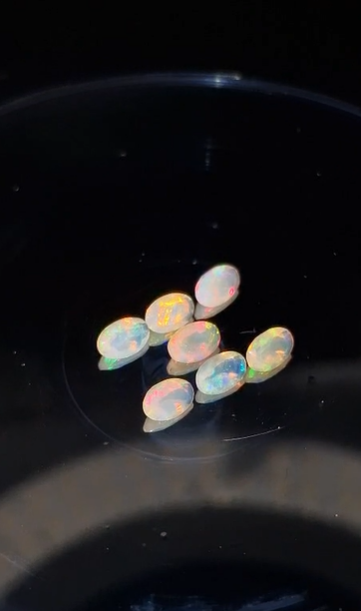 2.04ct 6x4mm 7pcs Lot Oval Faceted Natural Ethiopian Opal