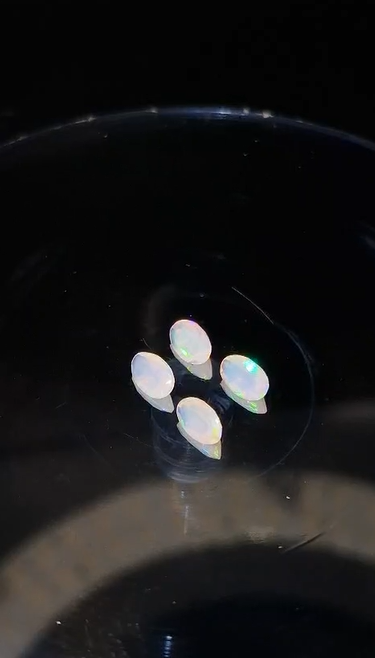 1.27ct 6x4mm 4pcs Lot Oval Faceted Natural Ethiopian Opal
