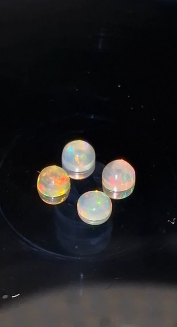 1.33ct 5mm 4pcs Lot Round Cabachon Natural Ethiopian Opal