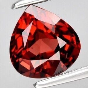 1.47ct 7x6.8mm Pear Natural Pinkish Orange Garnet Gemstone, Mozambique