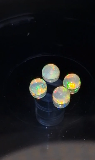 1.61ct 5mm 4pcs Lot Round Cabachon Natural Ethiopian Opal