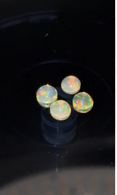 1.05ct 5mm 4pcs Lot Round Cabachon Natural Ethiopian Opal