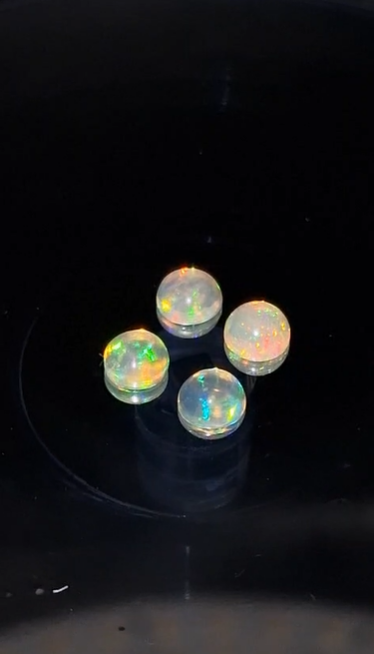 1.44ct 5mm 4pcs Lot Round Cabachon Natural Ethiopian Opal