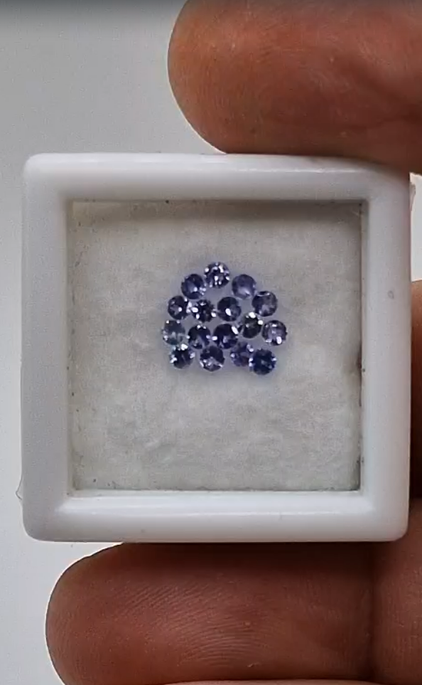 0.66ct 2mm 17 Pcs Lot Round Natural Violet Blue Tanzanite
