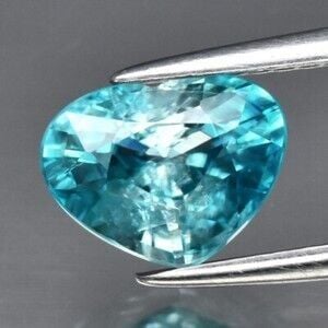 2.04ct 8.2x6.3mm Heart Natural Gentle Heat Blue Zircon, Cambodia