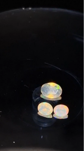 0.83ct 7x5 - 5x4mm 3pcs Lot Oval Faceted Natural Ethiopian Opal