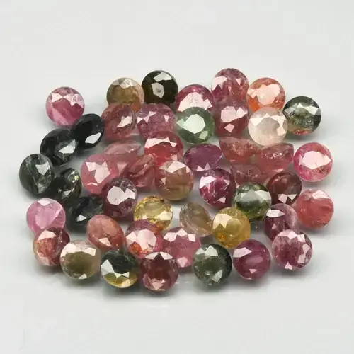 52.18ct 47pcs Lot Round Natural Multi Color Tourmaline - Unheated Africa Gems