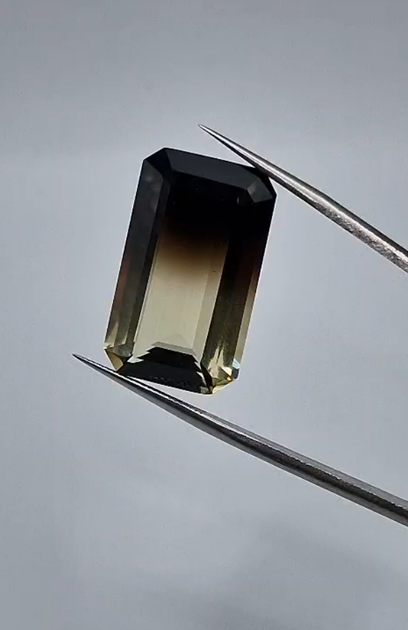 23.39ct 25.2x15mm Octagon Natural Bi-Color Smoky Quartz