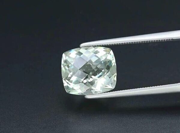 4.42ct 11x9.7mm Cushion Natural Green Amethyst, Brazil