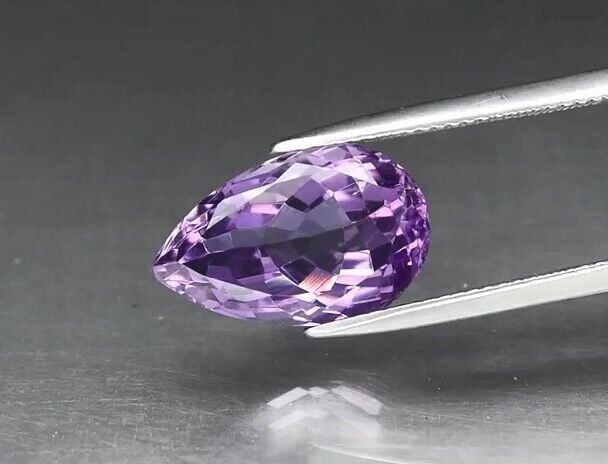 7.34ct 15.8x10mm VS Pear Natural Unheated Purple Amethyst, Brazil