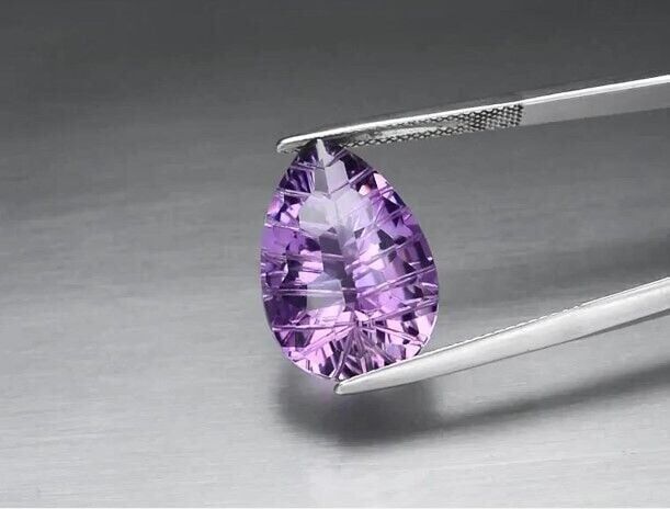 10.74ct 19x13mm VVS Pear Natural Unheated Purple Amethyst, Uruguay