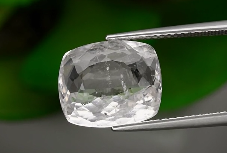 5.44ct 12.8x10.8mm Cushion Natural Very Light Pink Morganite Unheated Madagascar