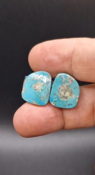 13.00ct 17.8x14.5mm Natural Pair Tibetian Turquase