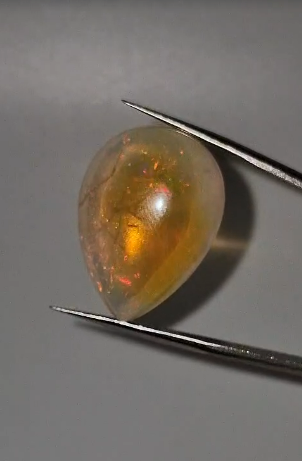 23.95ct 28.2x20.1mm Pear Natural Ethiopian Opal