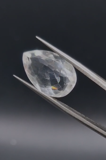 10.41ct 18.5x12.7mm Pear Natural Crystal Quartz
