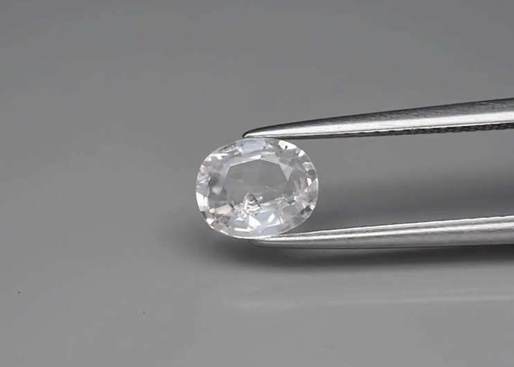 1.04ct 7x5.6mm Oval Very Light Green Sapphire Madagascar, Heated