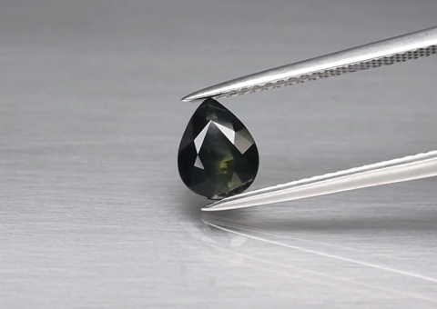 1.08ct 7.2x5.6mm Pear Bluish Green Sapphire Australia, Heated