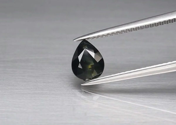 1.08ct 7.2x5.6mm Pear Bluish Green Sapphire Australia, Heated