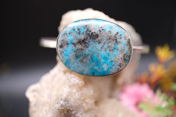 17.51gr Natural İran Firuze Taşlı 925 Ayar Bileklik