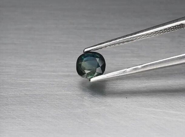 1.16ct 5.4x5.2mm Cushion Blue-Green Sapphire Australia, Heated