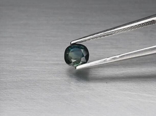 1.16ct 5.4x5.2mm Cushion Blue-Green Sapphire Australia, Heated