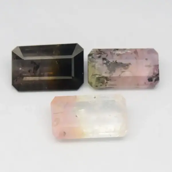 3pcs Lot 16.97ct t.w Octagon Natural Tourmaline - Unheated, Africa Gemstone