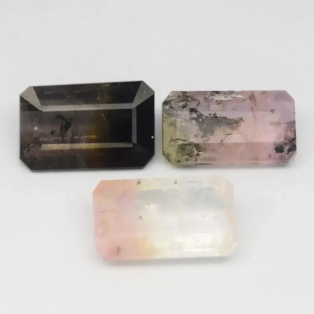 3pcs Lot 16.97ct t.w Octagon Natural Tourmaline - Unheated, Africa Gemstone