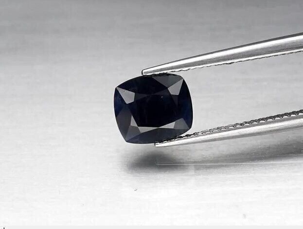 2.31ct 8.3x7.3mm Cushion Deep Blue Sapphire Ethiopia, Heated