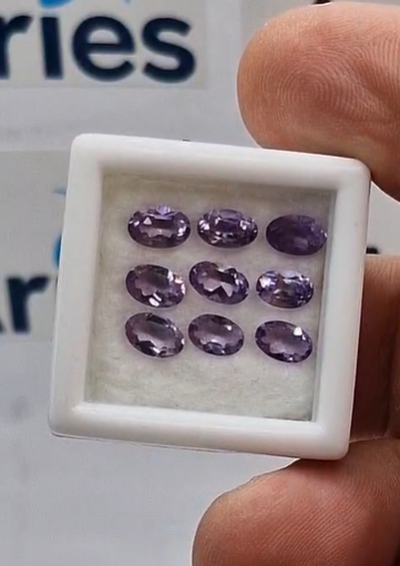 4.46ct 6x4mm 9 Pcs Natural Amethyst