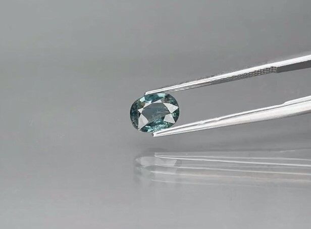 1.16ct 7.2x5.5mm Oval Bluish Green Sapphire Unheated Madagascar