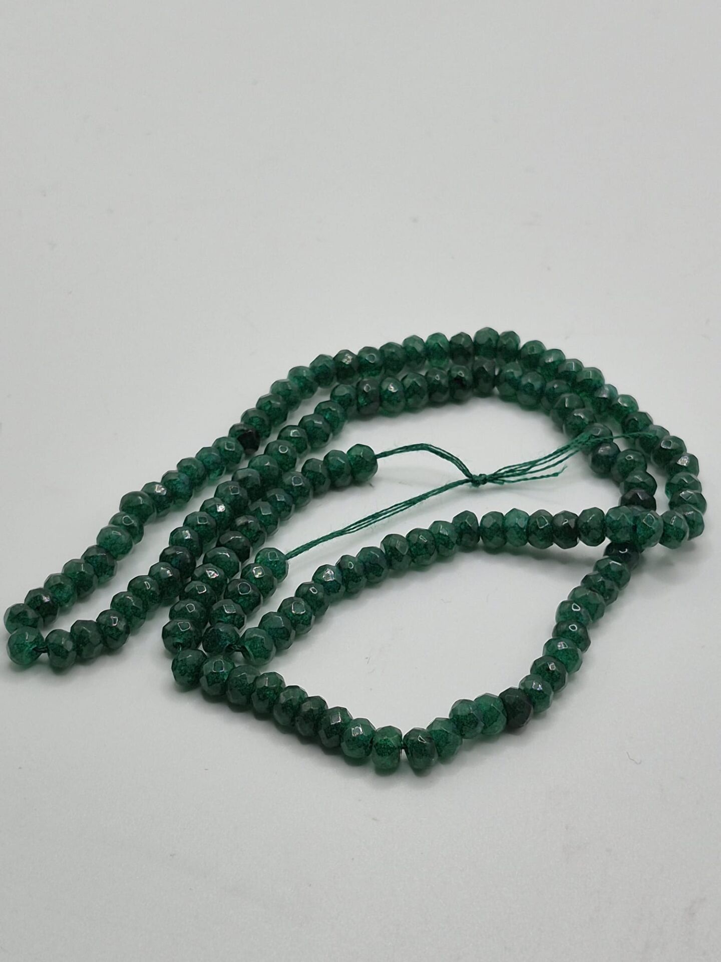 50.00ct  3.6mm Faset Yuvarlak 21 cm Natural Yeşil Kuvars Dizi