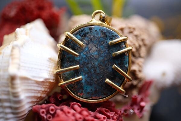 12.85gr Natural İran Firuze Taşlı 925 Ayar Gümüş Kolye