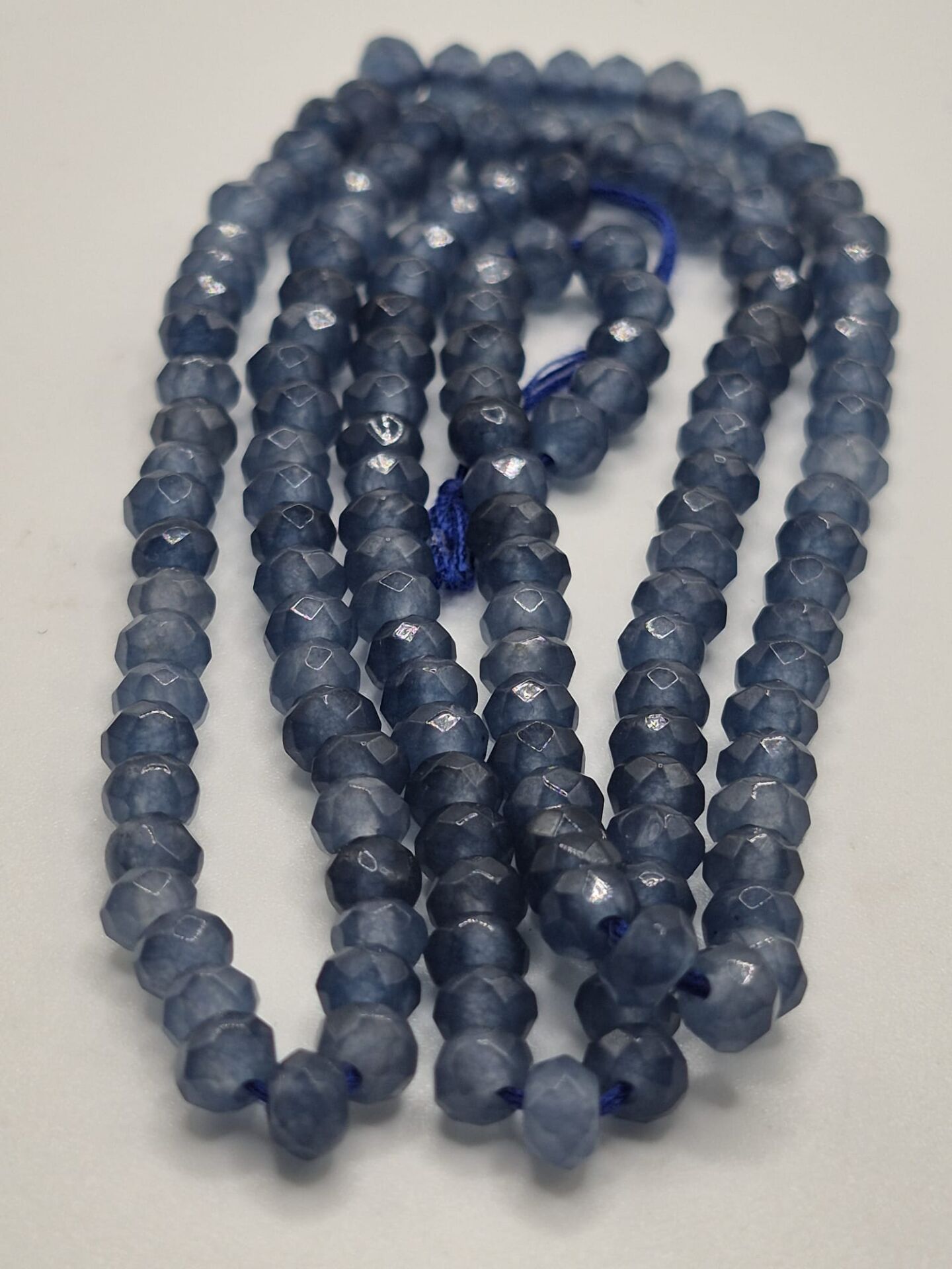 50.00ct  3.6mm Faset Yuvarlak 21 cm Natural Mavi Kuvars Dizi