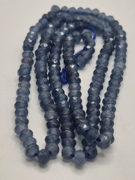 50.00ct  3.6mm Faset Yuvarlak 21 cm Natural Mavi Kuvars Dizi