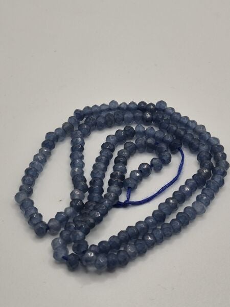 50.00ct  3.6mm Faset Yuvarlak 21 cm Natural Mavi Kuvars Dizi