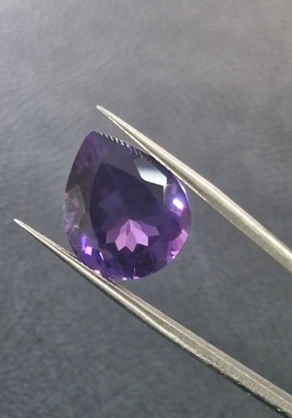 12.10ct 17x13.8 Pear Natural Amethyst
