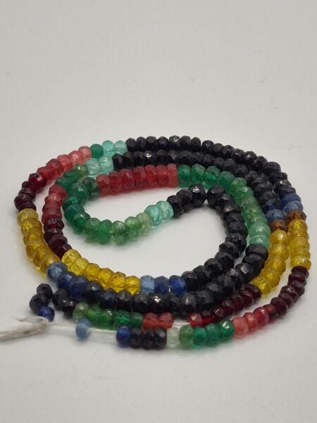 80.00ct  3.6mm Faset Yuvarlak 23 cm Natural Multicolor Safir Dizi