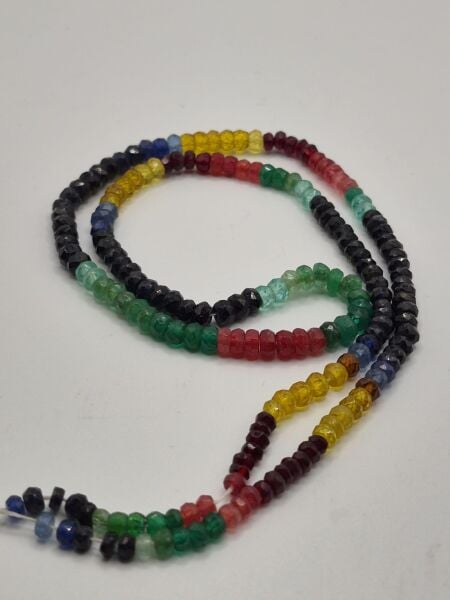 80.00ct  3.6mm Faset Yuvarlak 23 cm Natural Multicolor Safir Dizi