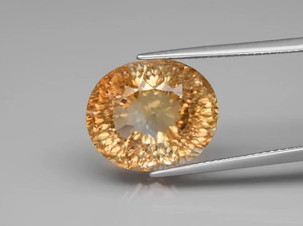 14.12ct 15x12.5mm VVS Oval Concave Natural Champagne Topaz Brazil