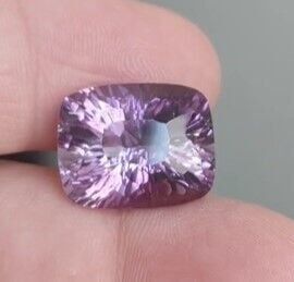 18.89ct 18.2x14.7mm Cushion Natural Concave Amethyst Bolivia