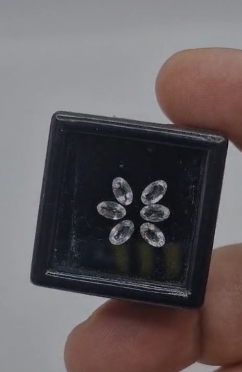 1.60ct 5x3mm 6pcs Oval Natural White Topaz Africa