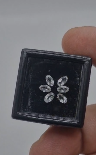 1.60ct 5x3mm 6pcs Oval Natural White Topaz Africa