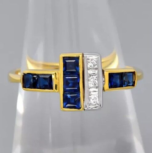1.05ct Safir ve 0.03ct G/SI Pırlantalı 14 Ayar Altın Yüzük