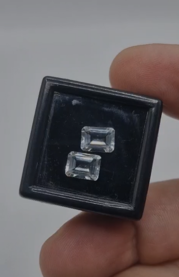 4.02ct 8x6mm 2pcs Octagon Natural White Topaz Africa